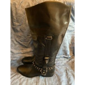 Sam Edelman Black Heeled Boots with Studded Detail